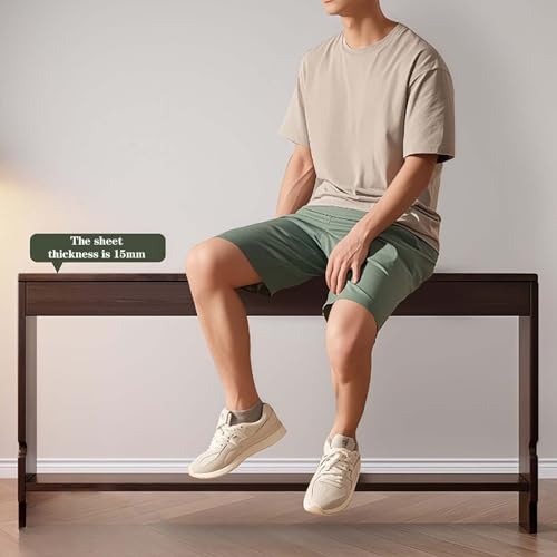 Mesa consola de madera maciza estrecha para pasillo y dormitorio 7