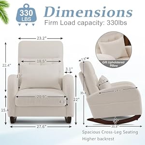 VINGLI Teddy Fleece Low Seat Rocking Chair,Boucle Upholstered Nursery Glider Chair with Side Pockets,Accent Arm Chair with High Backrest,Comfy Head Rest,Solid Wood,for Living Room, Bedroom,Beige VINGLI Teddy Fleece Low Seat Rocking ChairBoucle Upholstered Nursery Glider Chair with Side PocketsAccent Arm Chair with High BackrestComfy Head RestSolid Woodfor Living Room BedroomBeige