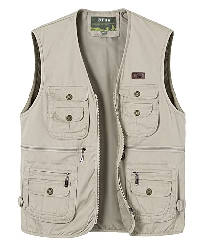 Men's Fishing Vest with Multi-Pocket Sleeveless Jacket Hunting Vest Safari Travel Outdoor Casual Vest Gilet2