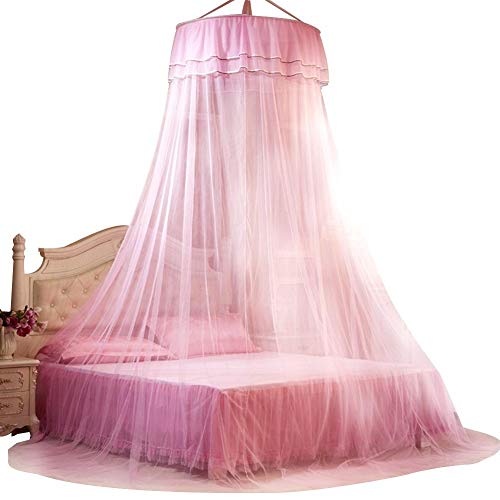 Valentine's Day Carnival Bed Curtain, Net, Breathable Round Canopy Lace Princess Net Bed Curtain Netting()