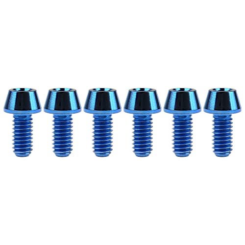 Image of Titanium Ti DIN912 M4 8 10 12 15 20mm Tapered Head Hex Bolts Bicycle Screws Pack of 6 (Blue, M4x8mm)