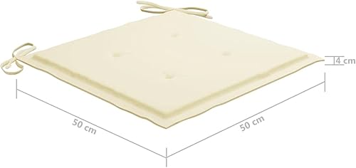 Miniatura 6 de Tidyard 4 cojines para sillas de jardín, cojines de tela para silla de patio, cojines color crema para muebles de exterior, 19.7 x 19.7 x 1.2