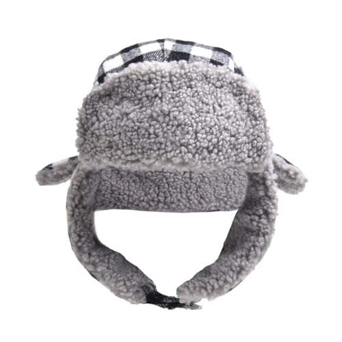 Thick Windproof Lattice Pattern Trapper Hat for Women Teens Keep Ear Warm Hat Cold Weather Thicken Trapper Hat