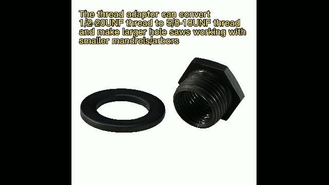 Image of MaxTool 2PCs Hole Saw Mandrel Arbor Thread ADAPTORS with a Washer from 1 /2 inch to 5 /8 inch Thread Converter; BA32-40THDP2