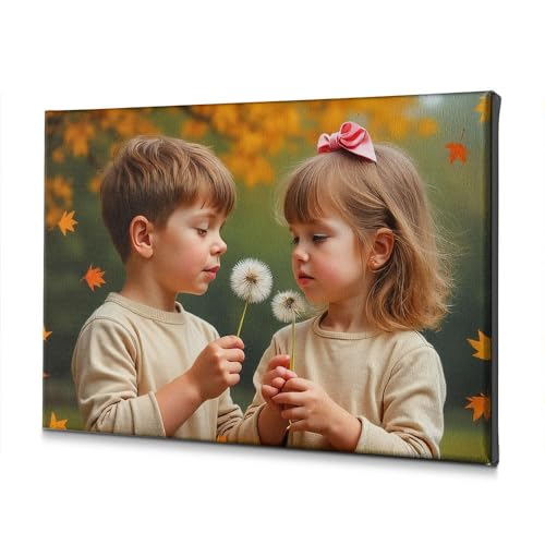 Toile enfants pissenlits rustique 40x60cm pour decoration murale salon