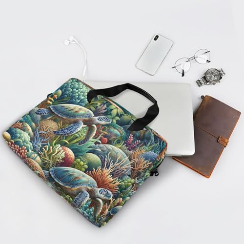 Funda para portátil ALAZA con diseño de tortuga marina, 13-15.6 pulg miniatura 7