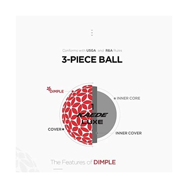 KAEDE MAX Blue Distance Golfbälle – Blau Weiß – Dimple Innovation – Golfgeschenk – wunderschöne Optik – Hingucker Golfball