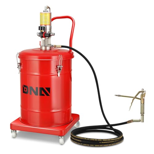DNA MOTORING 10 Gallon Air Grease Pump, 40L High-Pressure Grease Pump Set, Portable Pneumatic Grease Pump with Wheels, w/ 13ft High Pressure Hose, Grease Gun, TOOLS-00662