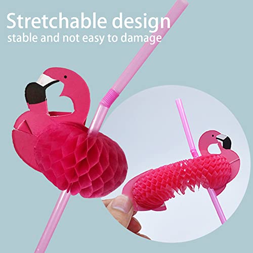 Delightbox 4 Dozen Assorted Tropical Drinking Straws Wedding Hawaiian Umbrella Flamingo Flower #TOP4