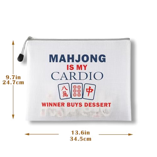 3 bolsas para fichas Mahjong, resistentes al agua miniatura 3