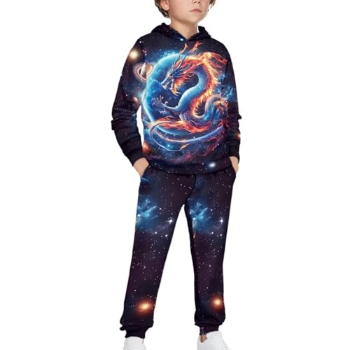 Boys Hooded Sweatshirt and Pants Set Kids 5-12 Pullover Hoodies and Sweatpants
