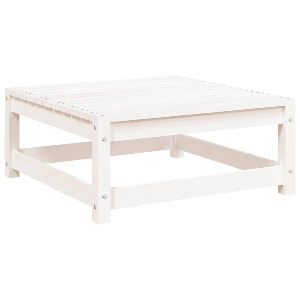 Tabouret de jardin blanc en pin massif qui résiste aux intempéries
