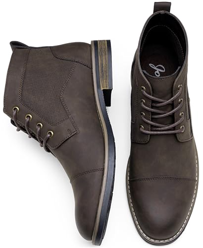Image of Jousen Mens Boots Retro Casual Boots for Men Cap Toe Boots for Men