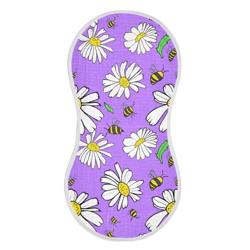 xigua Daisies Baby Burp Cloths for Newborn Boys and Girls 1 Pack, Soft & Absorbent Cotton Baby Burp Cloth, Baby Washcloths, Newborn Towel, Burp Rags