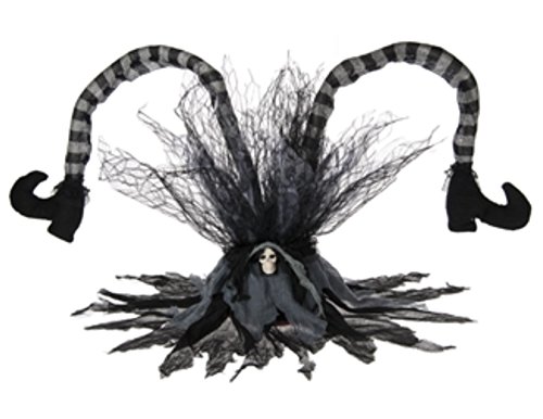 Animated Kicking and Screeching Witches Legs With Sound Halloween Decoration (Silver)