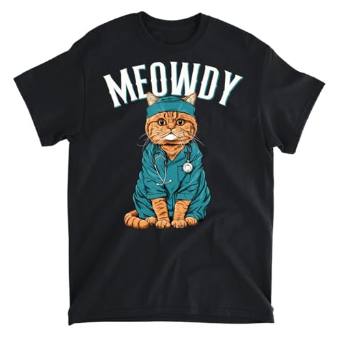 Doctor Cat Lover, Meowdy Nurse, Funny Health Care, Medical T-Shirt, Tank Top, Long Sleeve Shirt, Sweatshirt, Hoodie Men Women Kids Made in Canada