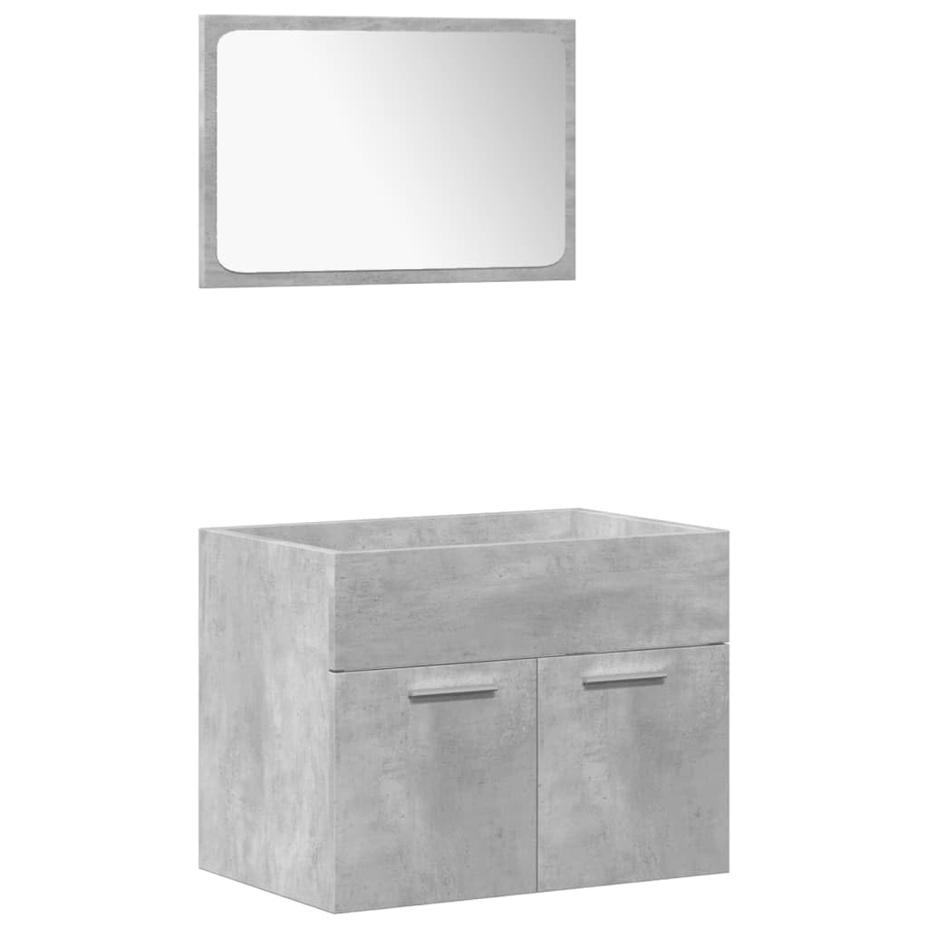 Homgoday Zestaw mebli łazienkowych 4 szt. sklejka betonowa szara szafka łazienkowa kolumna pomocnicza szafka łazienkowa nowoczesny styl 60 x 38,5 x 46 cm + 30 x 30 x 130 cm