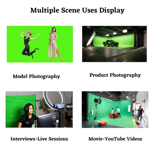 Image of 8x12 Ft. Green Screen Backdrop Background Curtain for Photography, Live Streaming, Zoom Meetings, VFX Editing, YouTube, FB Short, Instagram Reels