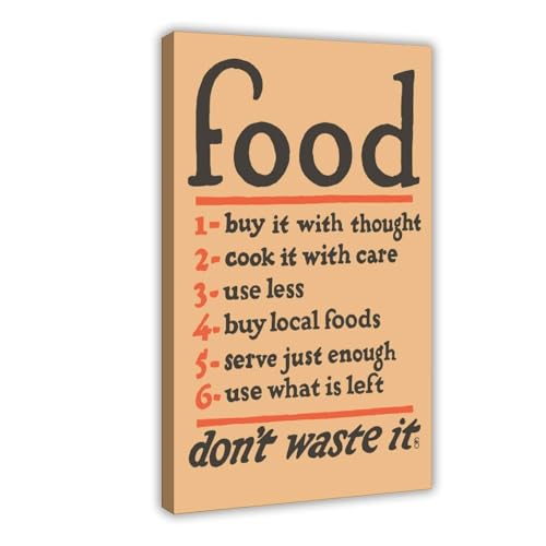 Impression sur toile nostalgique Food Don't Waste It style retro