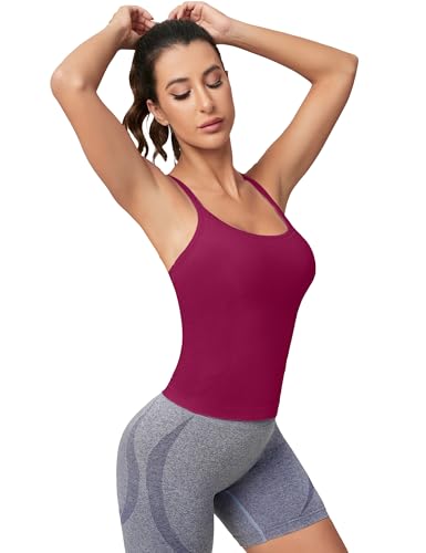 Image of MathCat Workout Tank Tops for Women with Built in Bra, Sleeveless Gym Tops Seamless Racerback Athletic Yoga Shirts