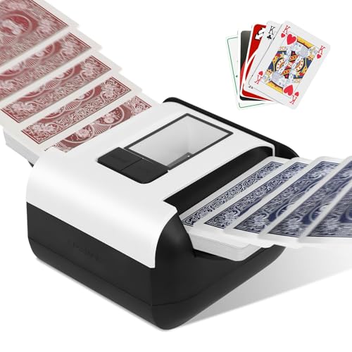 Automatic Card Shuffler for 1-2 Decks - Ultra-Quiet Rechargeable Shuffling