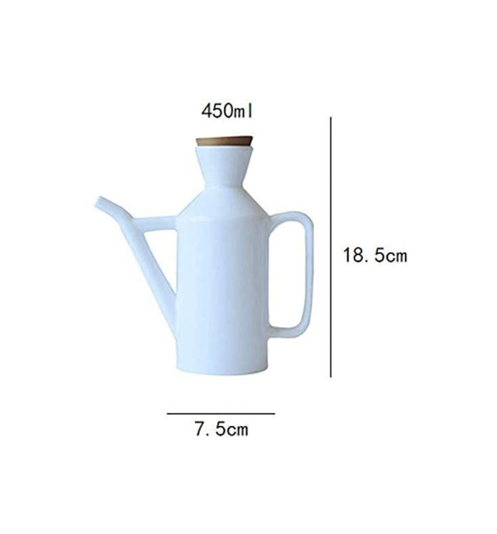 Distributore di Olio e aceto, Bottiglia di aceto Bianco in Ceramica, Bottiglia di Olio e Salsa di soia, Contenitore da Cucina da 450 ml.