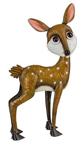 Fountasia Funky Wildlife Dotty The Deer - Adorno de Metal para jardín