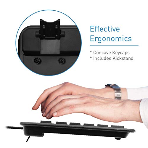 Macally Wired Keyboard & Mouse Combo and an Adjustable Vertical Laptop Stand, Protect Your Laptop