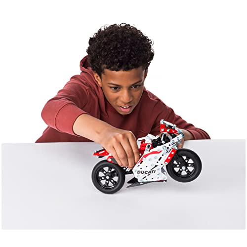 Spin Master MECCANO - Ducati Moto GP - Réplica de una Magnífica Moto Ducati GP para Construir - Juego de Construcción con 2 Herramientas y 350 Piezas - 6044539 - Juguetes Niños 8 años +