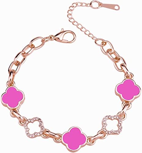 Amazon.com: Riuziyi Lucky Clover Bracelet, Adjustable Four