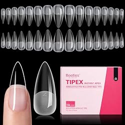 Beetles Tipex Instant Apex Nail Tips, Medium Stiletto 192pcs 16 Sizes 00-14 | No Builder Gel Needed, Etched-free Thicker Strong Acrylic Nails for DIY Salon-look Fake Nail Extensions