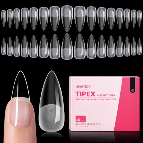 Beetles Tipex Instant Apex Nail Tips, Stiletto Medium,...