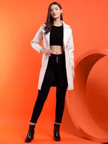 Image of KOTTY Womens Cotton Blend Standard Length Elegant Style Coat - Classic Style with Modern Detailing