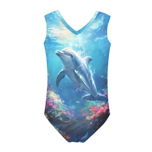 Image of Biyejit Girls Leotards Dance Sport Wear Gymnastics One-Piece Swimwear for Kids 3-14 Years