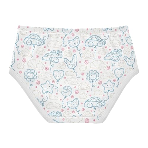 Little Girl Underwear Toddler Panties Kids Undies Vehicle Planes Flower Cartoon Soft Cotton Briefs 2T-8Y2