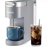 Keurig K-Iced Plus Single-Serve Coffee Maker, Brews Iced Coffee, Fits Travel Mug, Removable Water Reservoir, Artic Gray (Renewed)