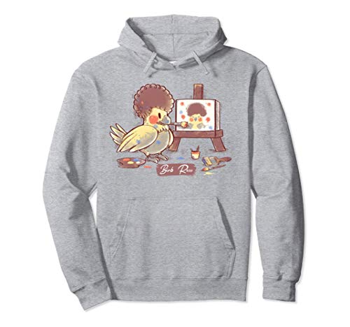 Birb Ross Meme - Yellow Cockatiel Artist Bird Pullover Hoodie
