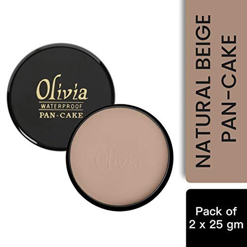 Image of Olivia Waterproof Natural Beige Makeup Cream Concealer Pan Cake (Shade No.25, 25 g)- Pack of 2