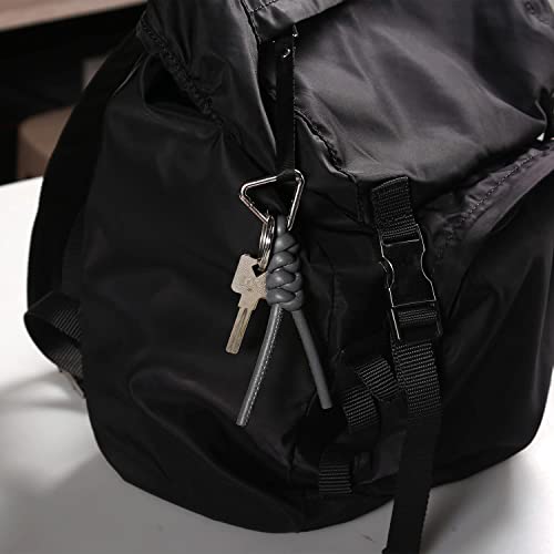Image of Leather Key Chain Car Universal Unisex Key Chain with Removable Triangle Open Key Ring