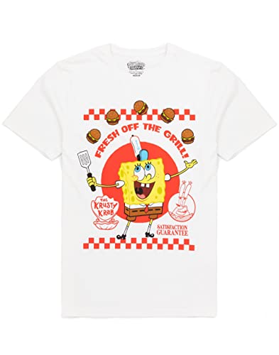 SpongeBob SquarePants Mens Pajama Set | Adults Short Sleeve T-Shirt & Shorts PJs | Krusty Krab Burger Loungewear | 90s Gift4