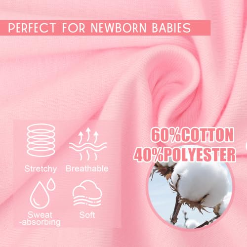 Image of DRESHOW BQUBO 3 Pack Newborn Baby Swaddle Blanket with Hats Infant Adjustable Velcro Swaddling Wraps with Bear Ears Cap for 6-12 Lbs Newborns & 0-3 Months Girls Boys