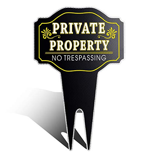 HISVISION No Trespassing Private Property Yard Sign, 15" X 9" Protect Your Home and Privacy Warning Sign, Reflective - Waterproof - Antirust - UV Protected for Your Home and Business