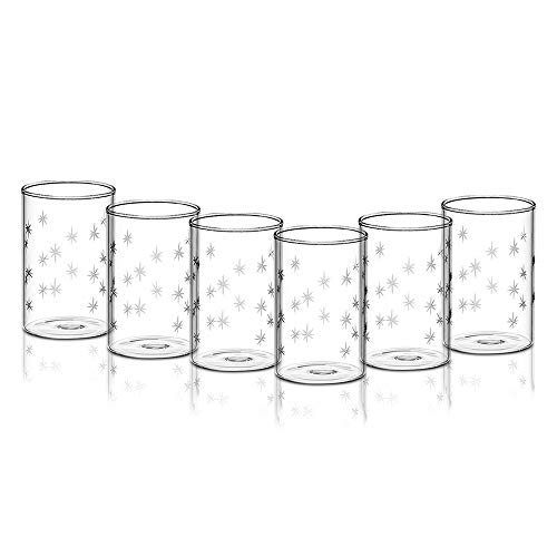 Borosil Vdmg295 Vision Deco Medium Galaxy Glass [Set Of 6] -Clear Lightweight & Durable Drinkware, Odor Resistant, Dishwasher Safe - For Water, Juice, Beer, Wine, And Cocktails |10 Ounce Cups #TOP5