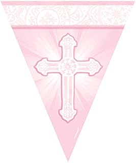 amscan Pink Radiant Cross Pennant Banner-1 Pc