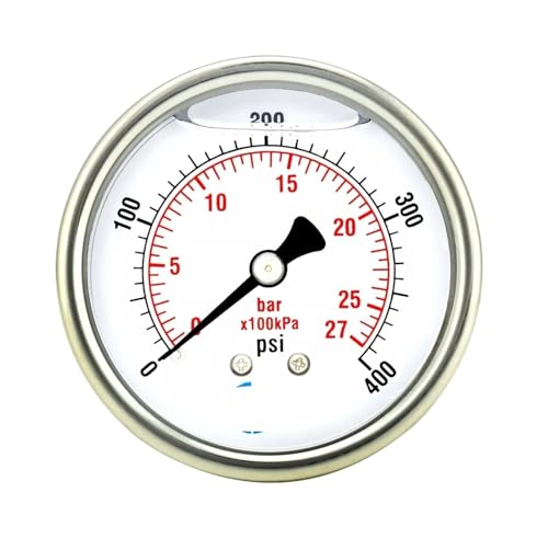 Manomètre en acier inoxydable étanche 400 PSI avec amortisseur liquide intégré