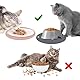 2 Stück Napfunterlage Katzen Rund, 24cm Silikonmatte Hundenapf, Futternapf Unterlage rutschfest Matte Katzenfutter, Topflappen, Futterunterlage Hund für Mittlere und Kleine Haustiere