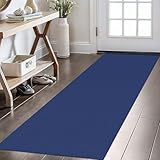 KOZYFLY Washable Runner Rug 2x6 Ft Runners for Hallways Kitchen Runner Rugs with Rubber Backing Braided Cotton Entryway Runner Indoor, Carpet Runners for Hallway Entryway Bedroom, Royal Blue