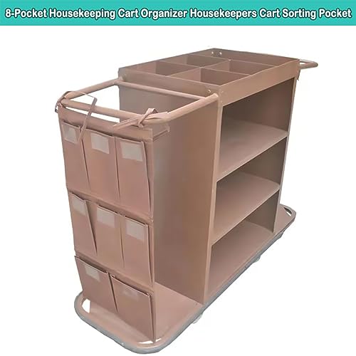 Image of Replacement Janitorial Cart Bag, Waterproof Thickened Commercial 8-Pocket Housekeeping Cart Organizer Housekeepers Cart Sorting Pocket, Fits Any Cart Used for Material Storage Transport