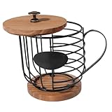 ULTECHNOVO Eisen Kaffee Kapsel Behälter Mit Holz Kaffee Kapsel Aufbewahrungsständer Für Zuhause Und Büro Mit Großer Kapazität Und Stabiler Konstruktion