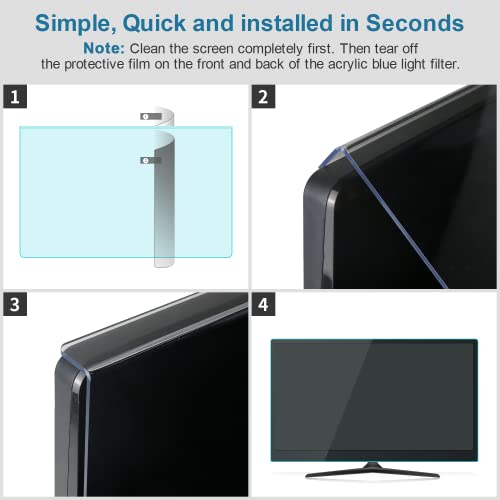 ANTOGOO V 27 Inch Blue Light Blocking Screen Protector Panel, Eye Protection Easy Hanging Type Acrylic Blue Light Filter for 26-27 Inch Diagonal Widescreen Desktop Computer LED PC Monitor by ANTOGOO V - Used condition - Image 5